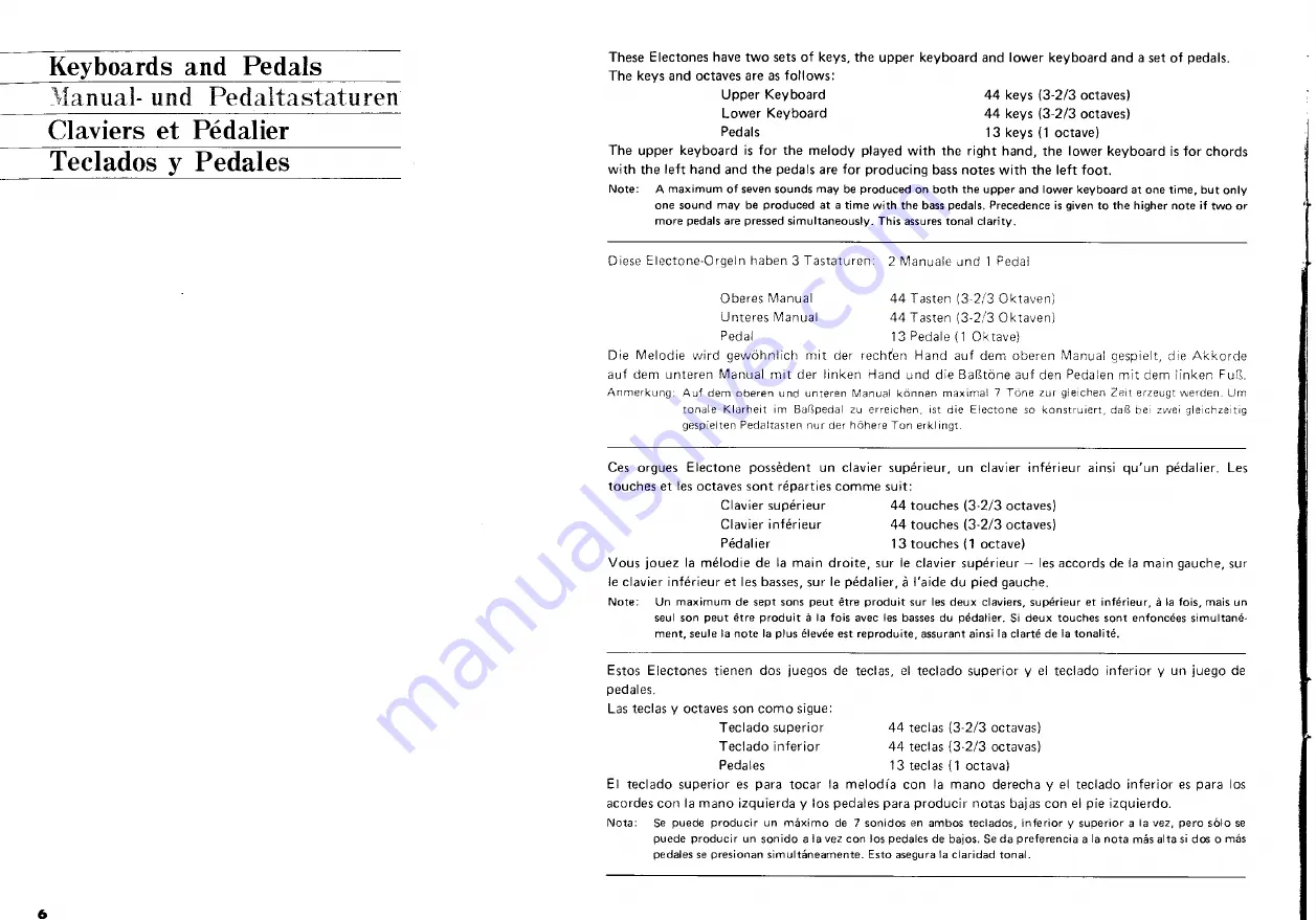 Yamaha Electone B-55N Manual Download Page 8