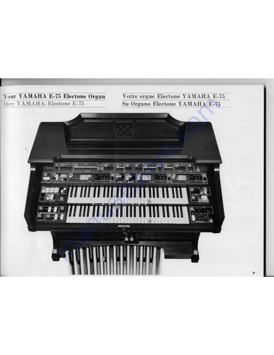 Yamaha Electone E-75 Скачать руководство пользователя страница 7