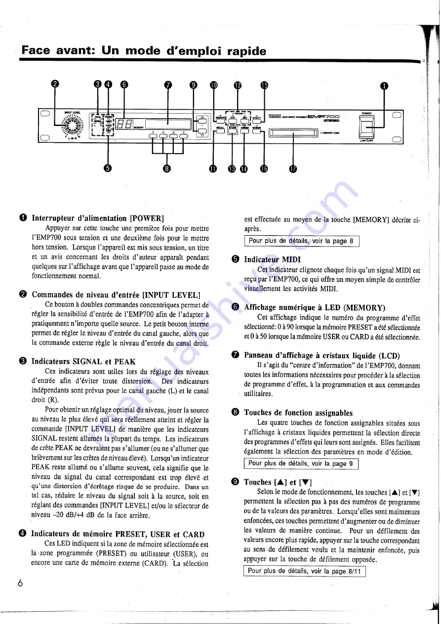 Yamaha EMP700 Manuel De Fonctionnement Download Page 9