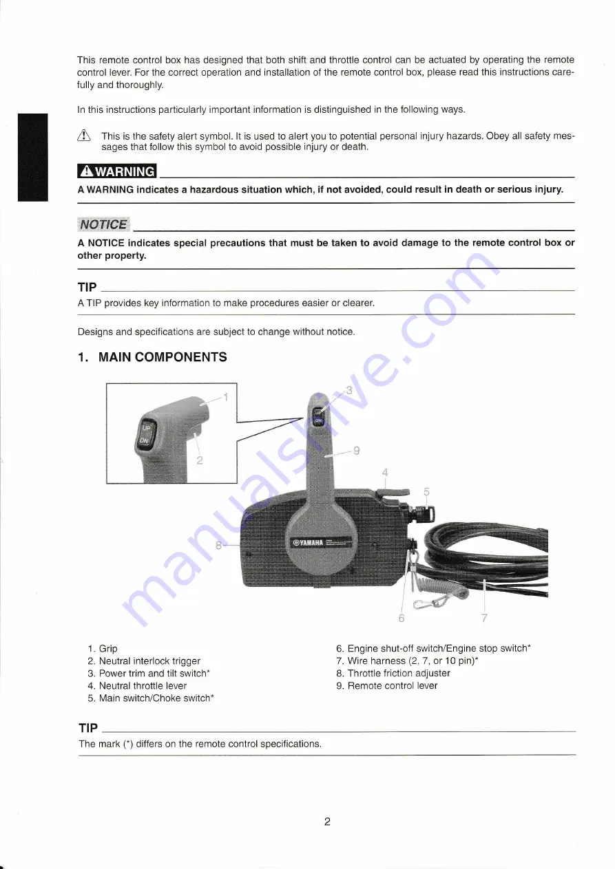 Yamaha Outboards 703 Instructions Manual Download Page 3