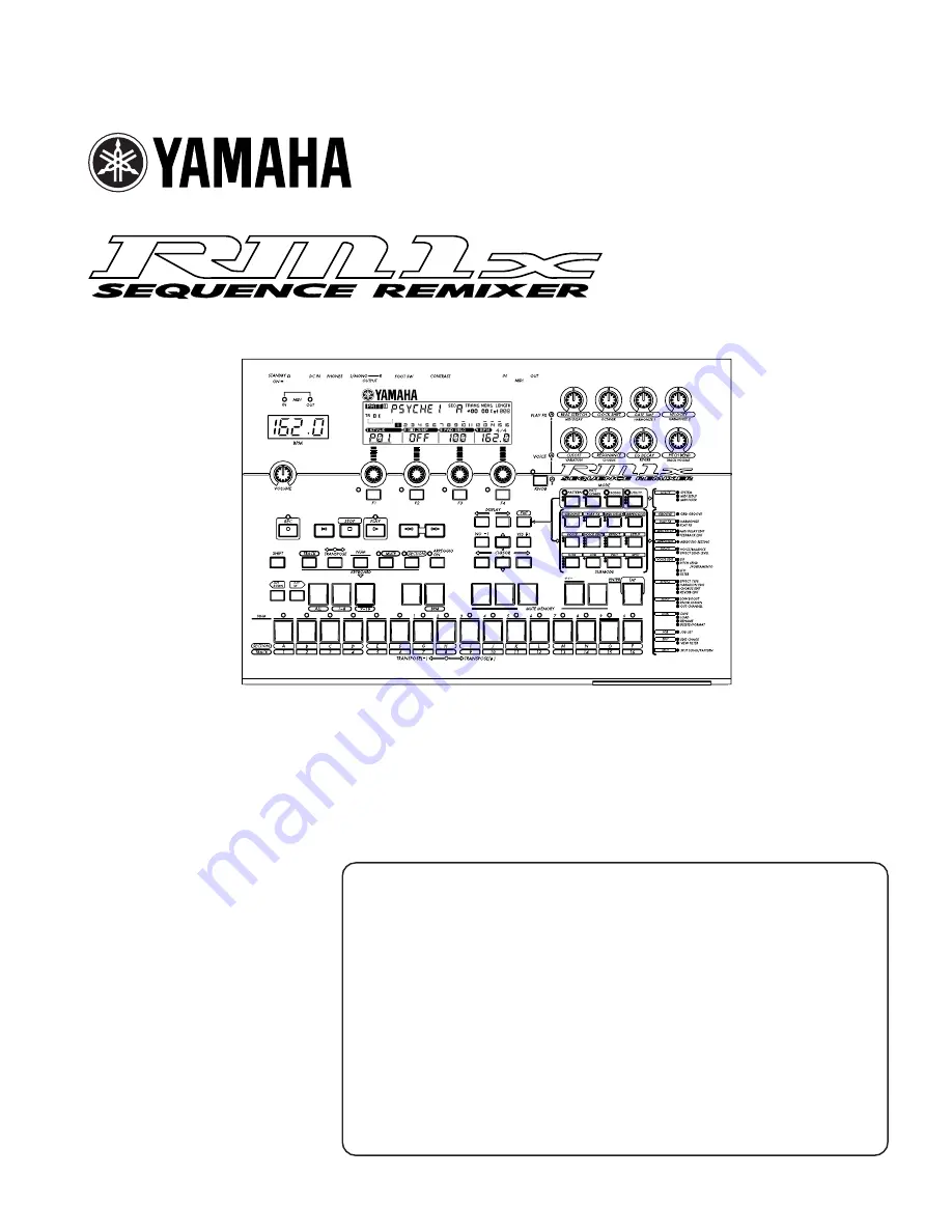 Yamaha RM1x Data List Download Page 1