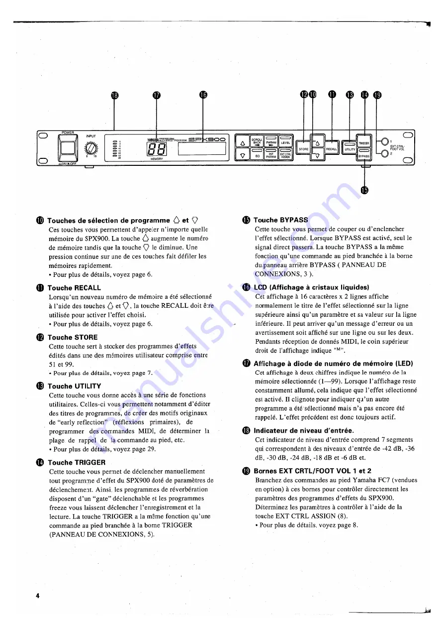 Yamaha SPX900 Manuel De Fonctionnement Download Page 7