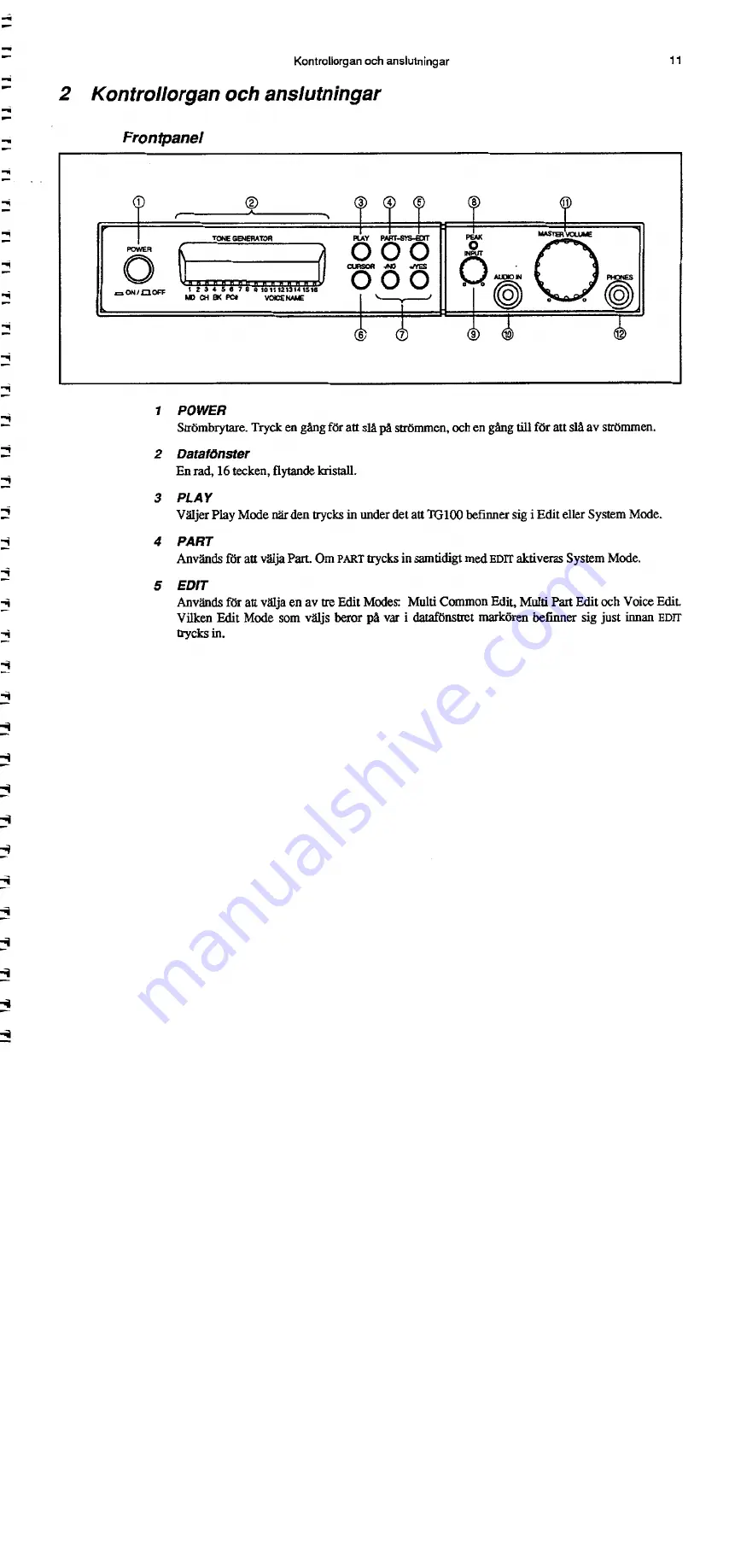 Yamaha TG100 Handledning Download Page 29