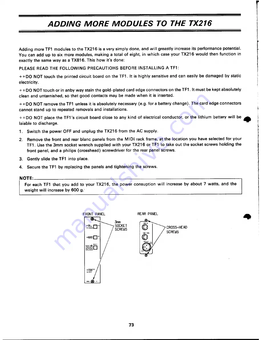 Yamaha TX816 Owner'S Manual Download Page 74