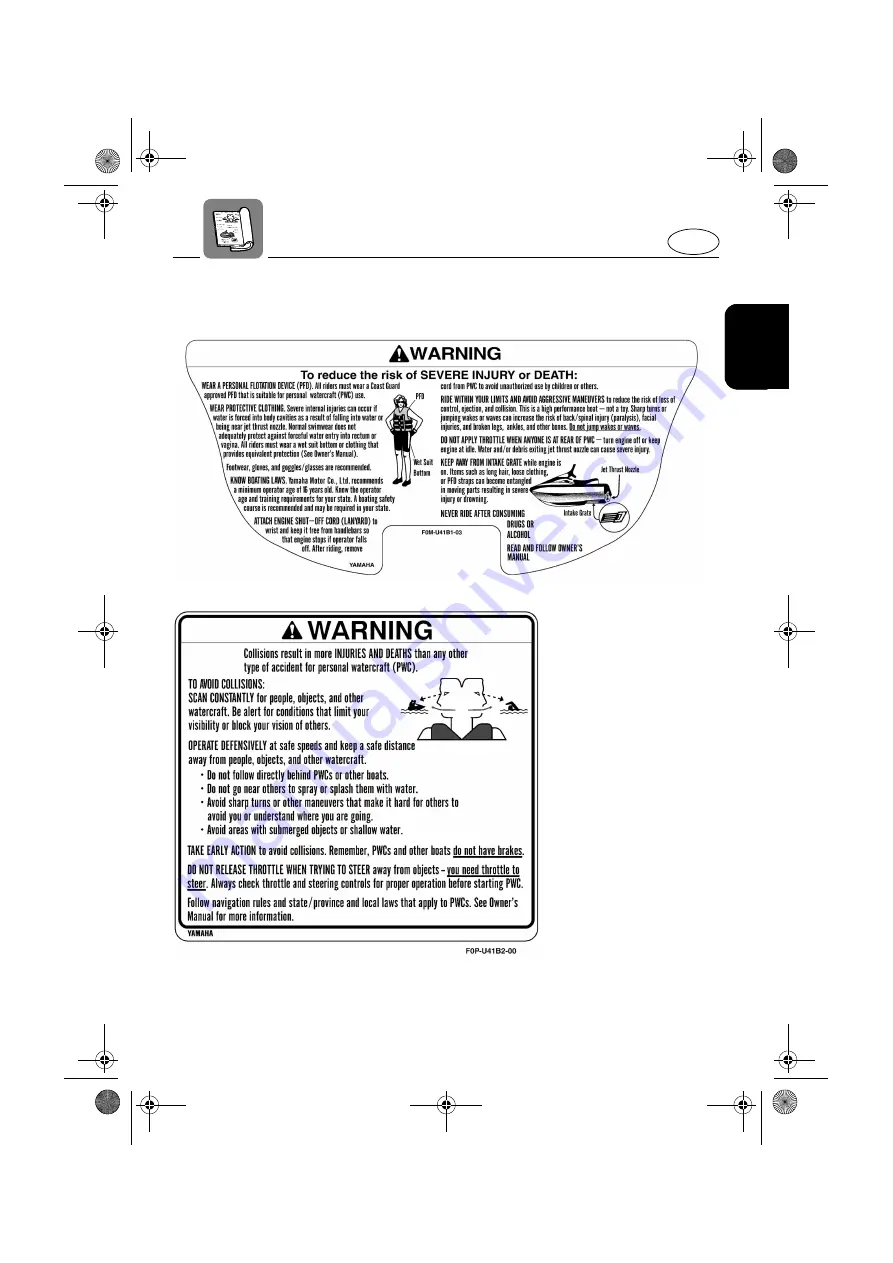 Yamaha XL700 WaveRunner 2001 Owner'S/Operator'S Manual Download Page 11