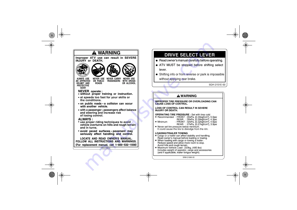 Yamaha YFM660FS Owner'S Manual Download Page 12