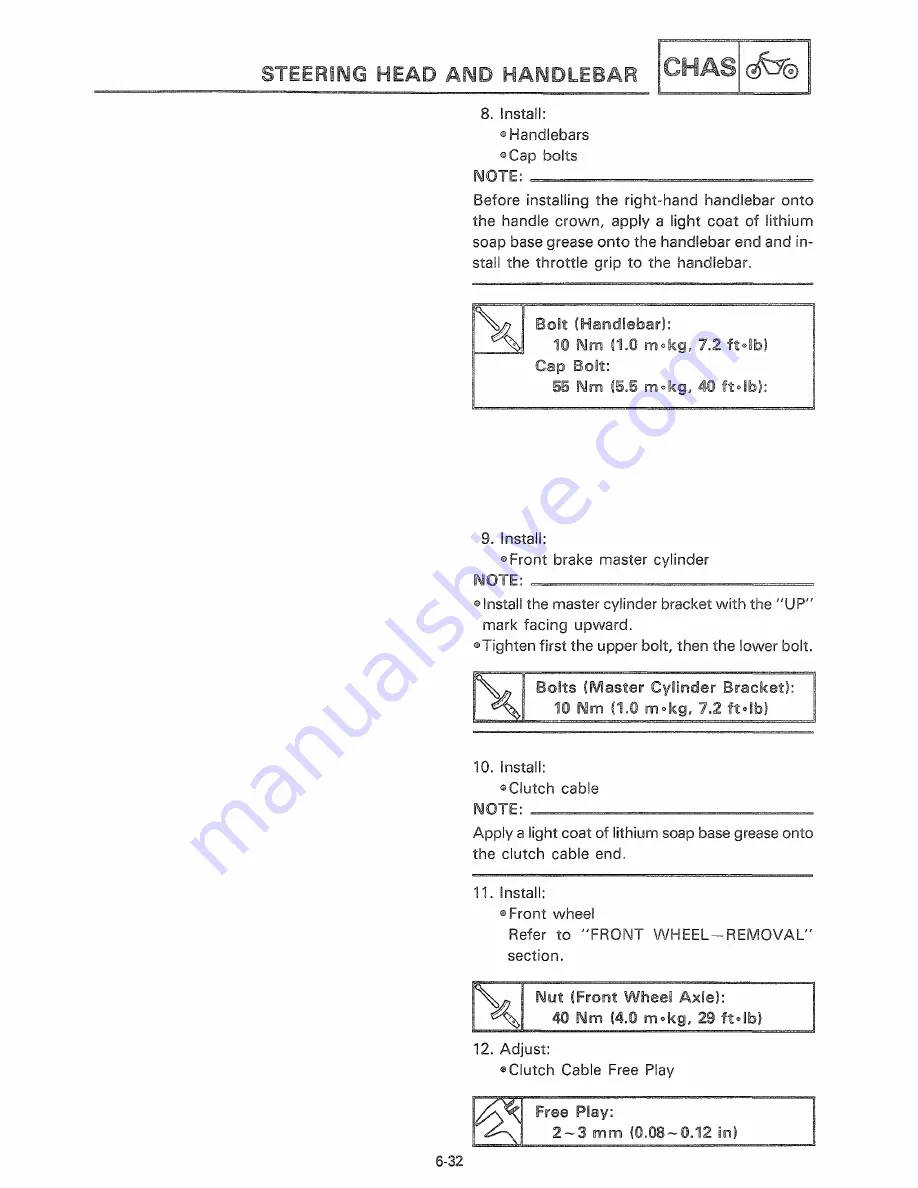 Yamaha YSR50T Service Manual Download Page 154