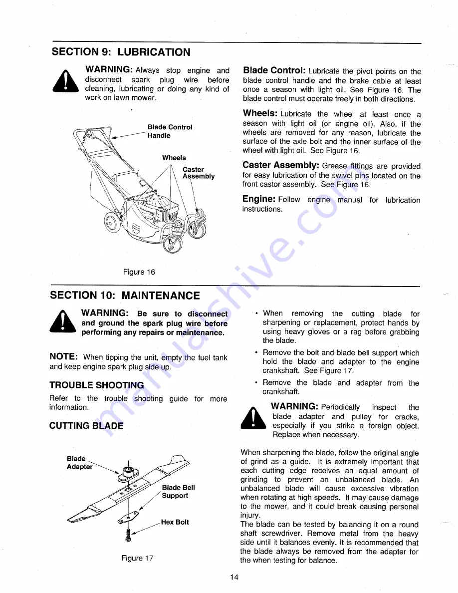 Yard Machines 820 Series Operator'S Manual Download Page 14