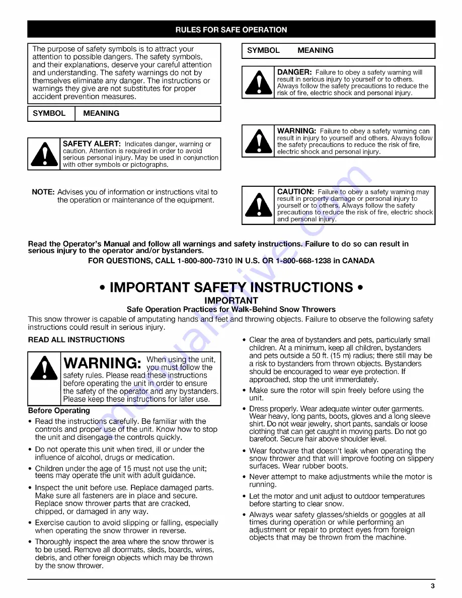 Yard-Man 40 Operator'S Manual Download Page 3