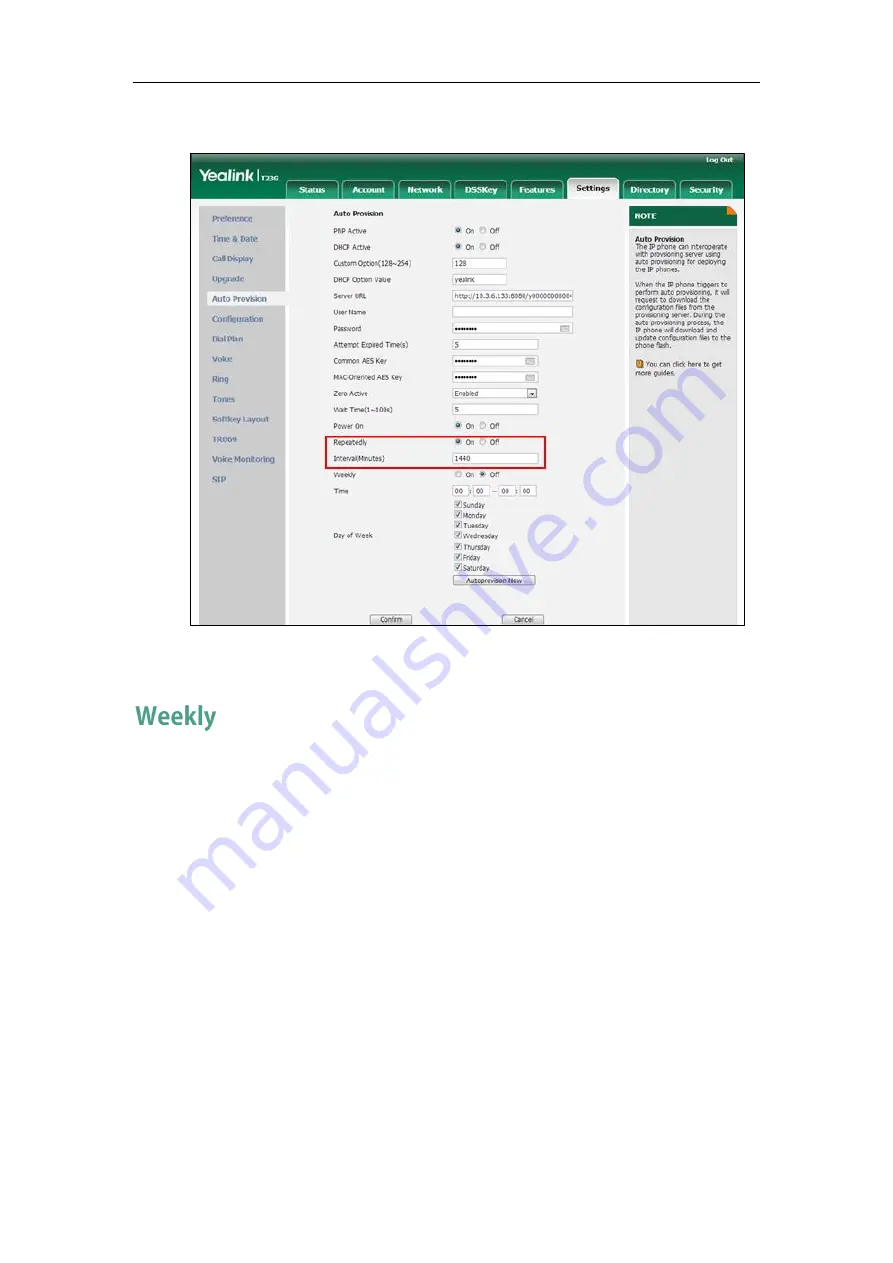 Yealink SIP-T2 Series Provisioning Manual Download Page 39