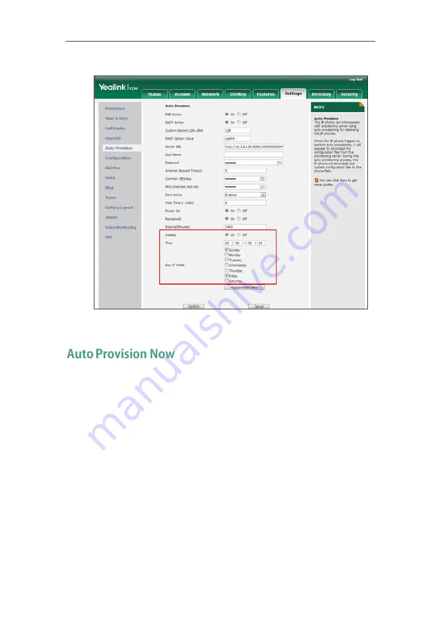 Yealink SIP-T2 Series Provisioning Manual Download Page 40