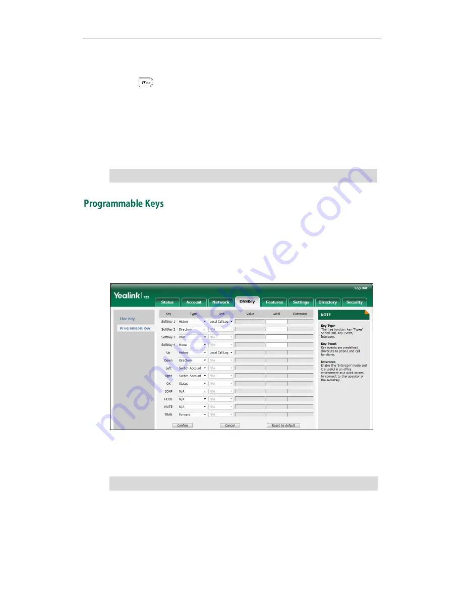 Yealink SIP-T22 User Manual Download Page 67