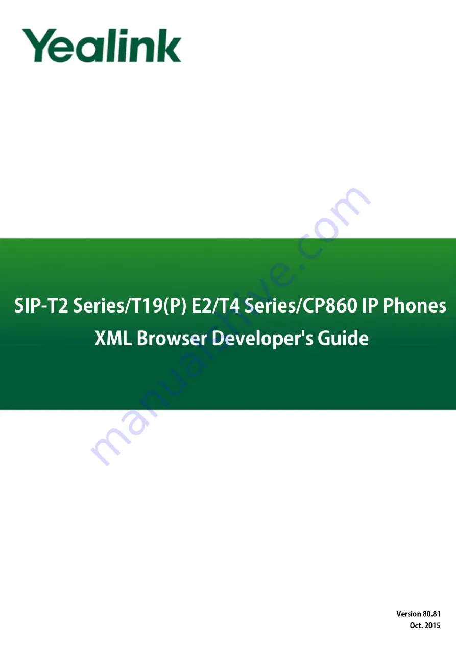 Yealink SIP VP-T49G Developer'S Manual Download Page 1