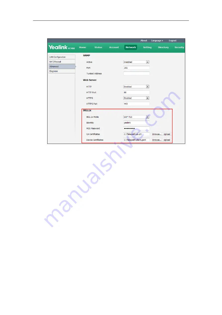 Yealink VC400 Administrator'S Manual Download Page 87