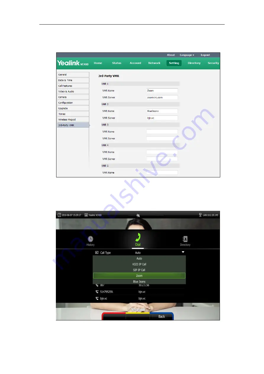 Yealink VC400 Administrator'S Manual Download Page 137