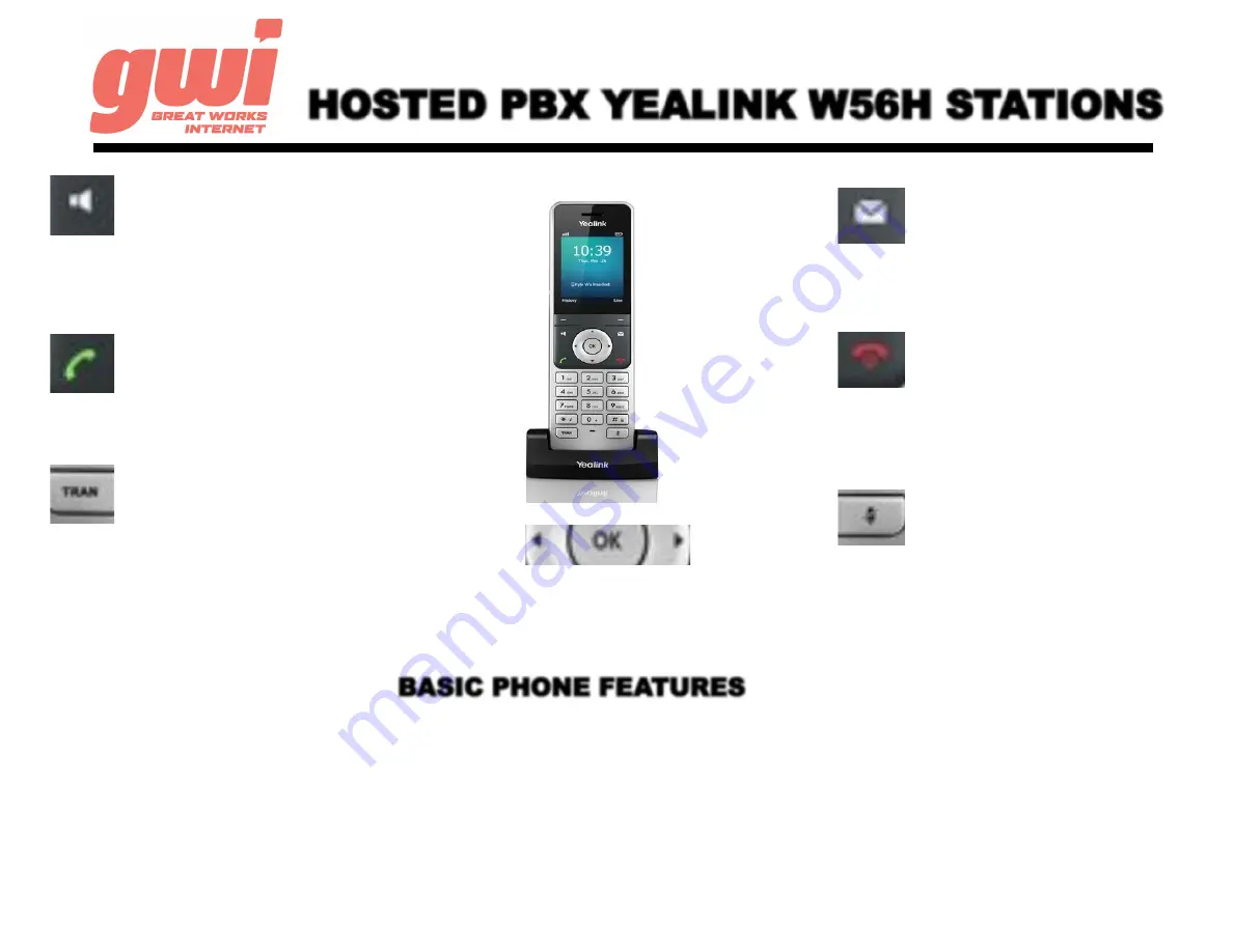 Yealink W56H Quick Reference Download Page 1