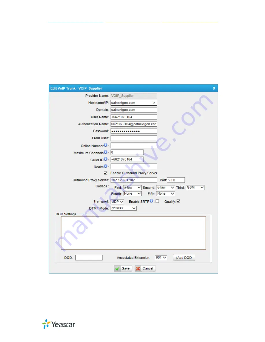 Yeastar Technology MyPBX U100 Administrator'S Manual Download Page 141