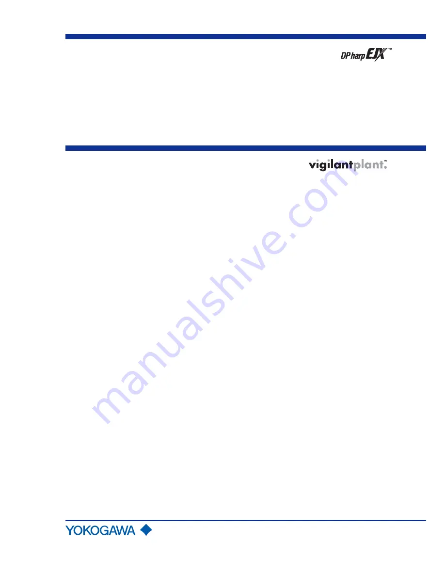 YOKOGAWA DpharpEJX vigilantplant EJX Series User Manual Download Page 1