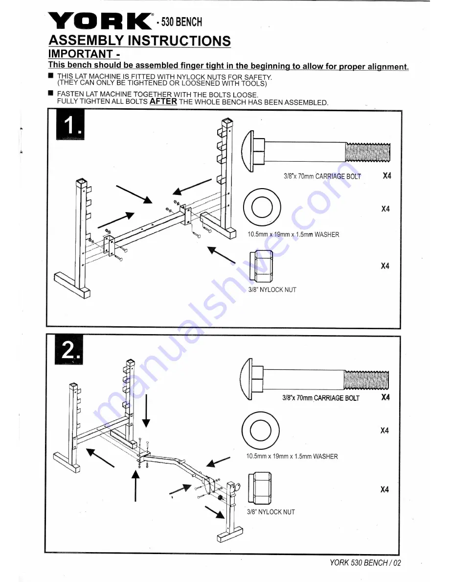 York Fitness 530 Instruction Manual Download Page 3