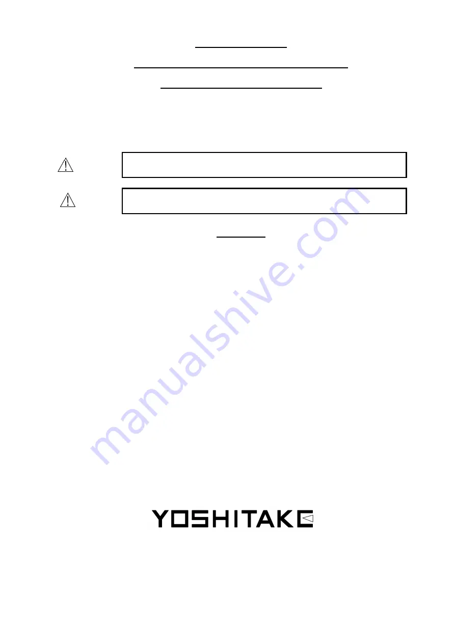 Yoshitake GD-20R Manual Download Page 1