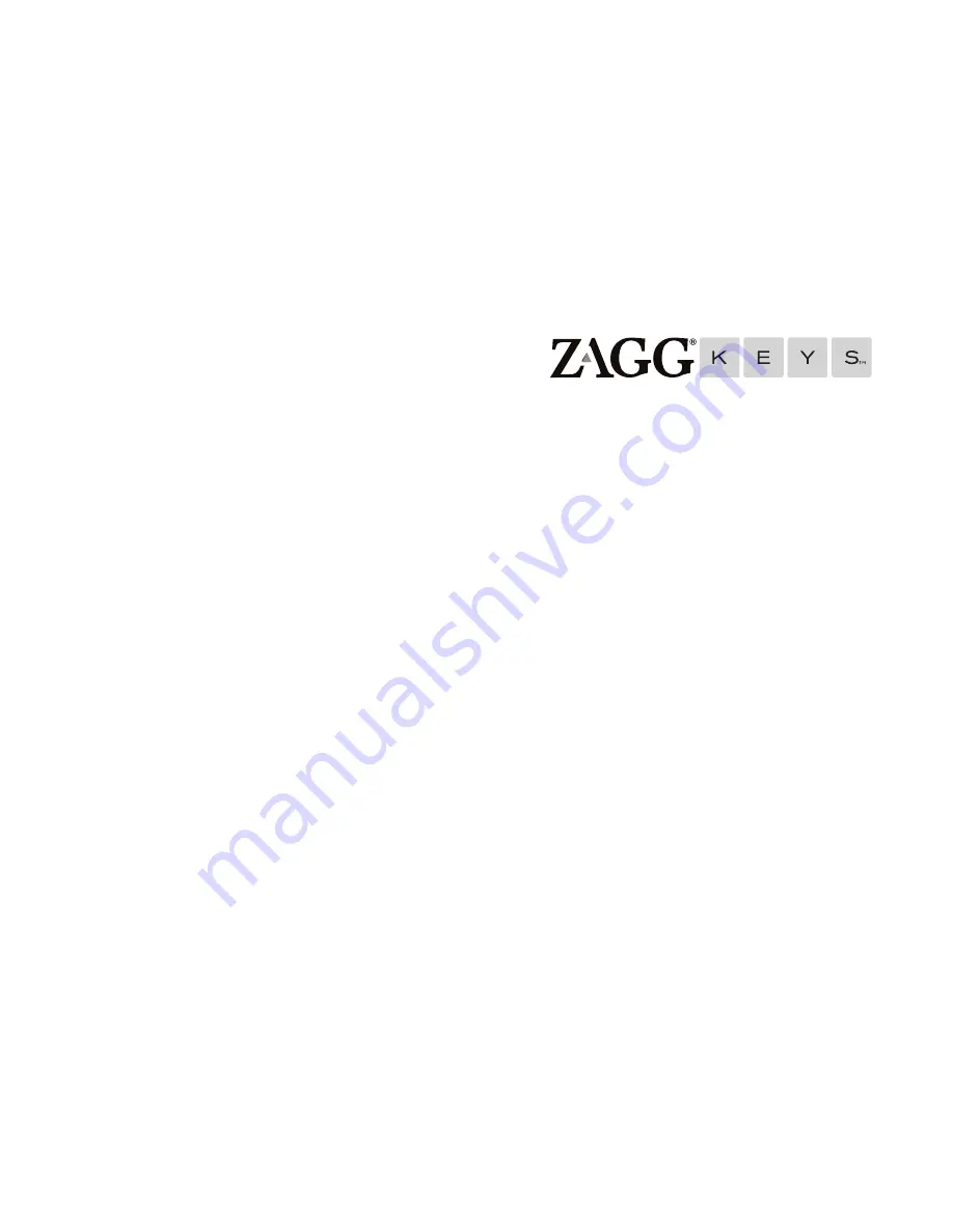 Zagg COVER Quick Manual Download Page 1