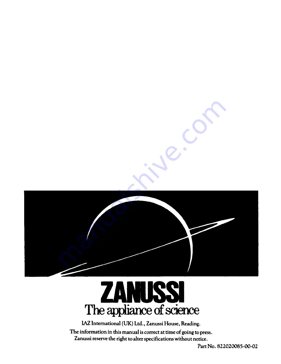 Zanussi DF55 Instructions For The Use And Care Download Page 20