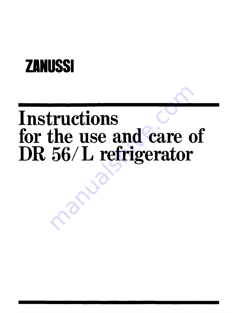 Zanussi DR 56/L Скачать руководство пользователя страница 1