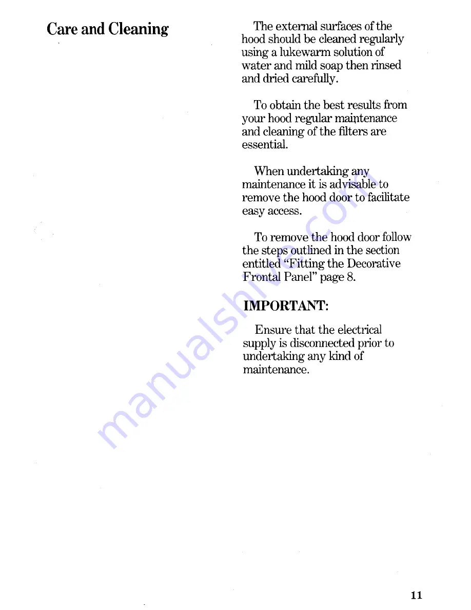 Zanussi IH6013 Instructions For The Use And Care Download Page 11