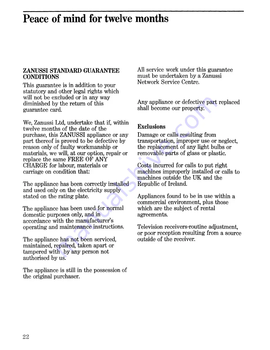 Zanussi MC 5634 Instruction Manual Download Page 22