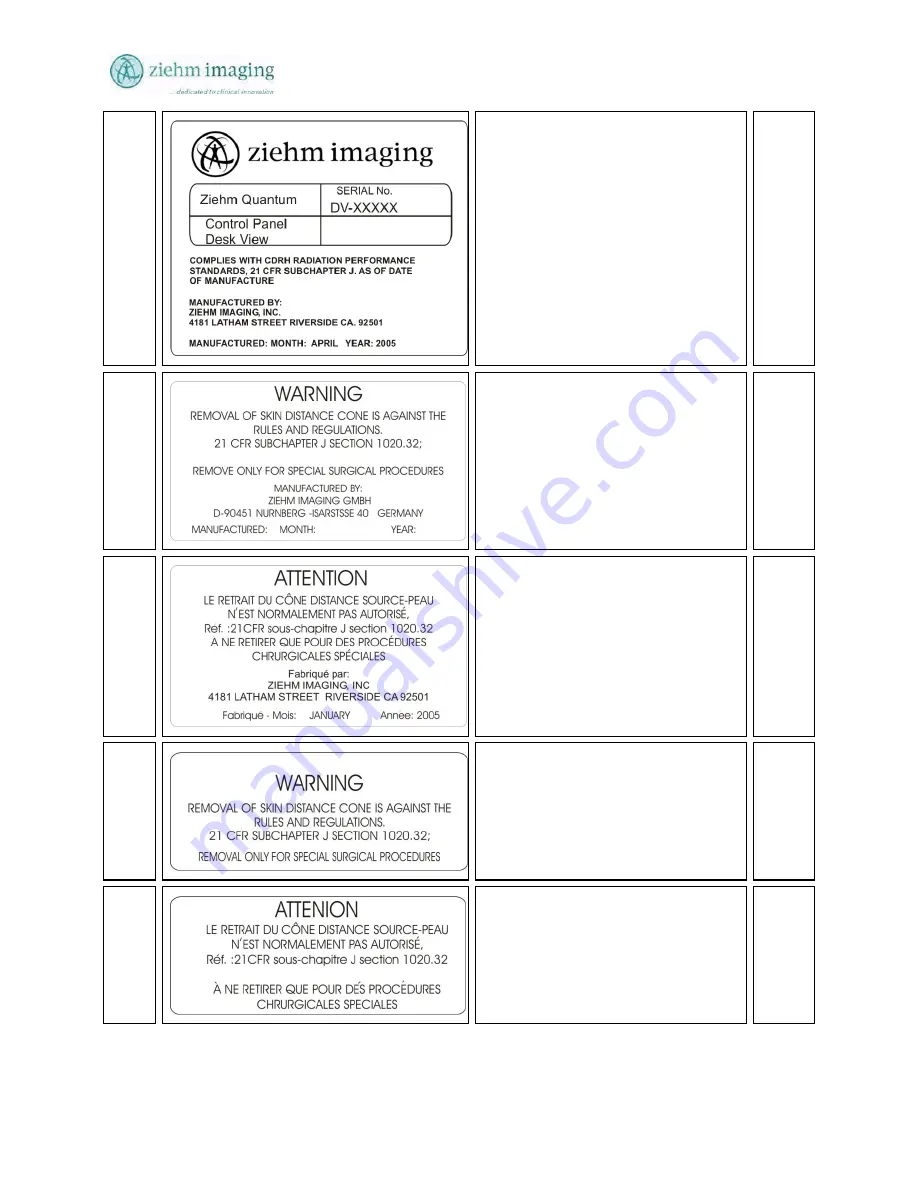 Ziehm Imaging, Inc. QUANTUM User Manual Download Page 212