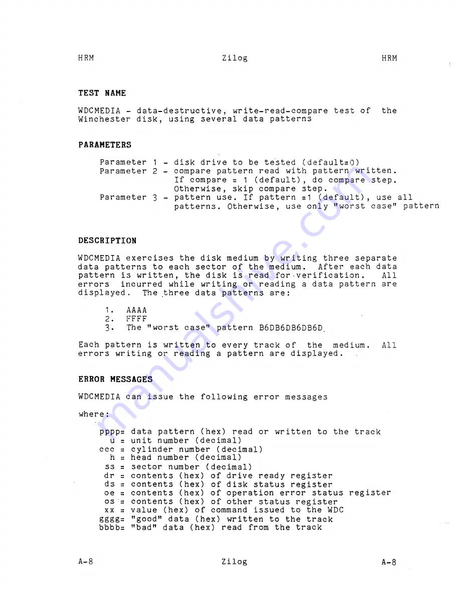 ZiLOG System 8000 Hardware Reference Manual Download Page 239