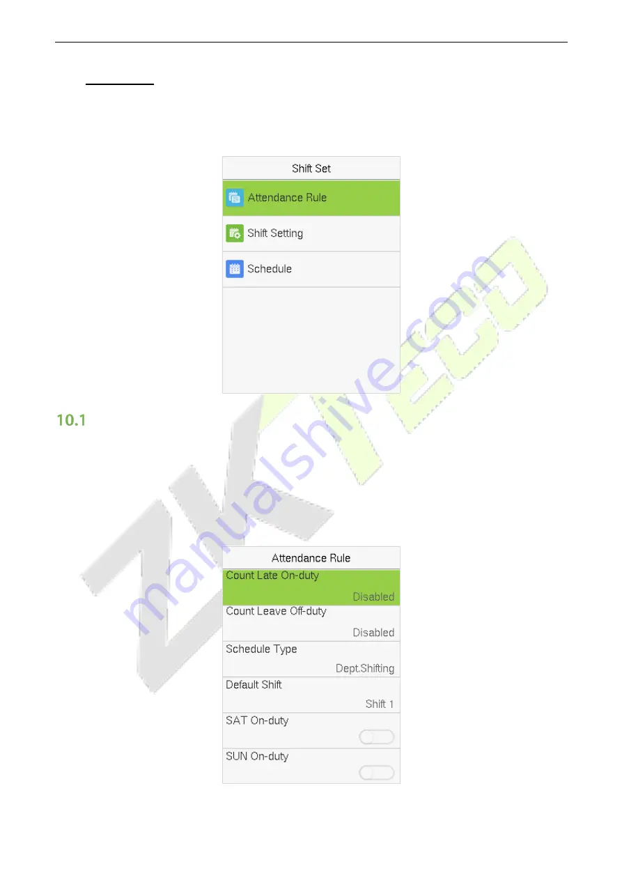 ZKTeco LFace10 User Manual Download Page 44