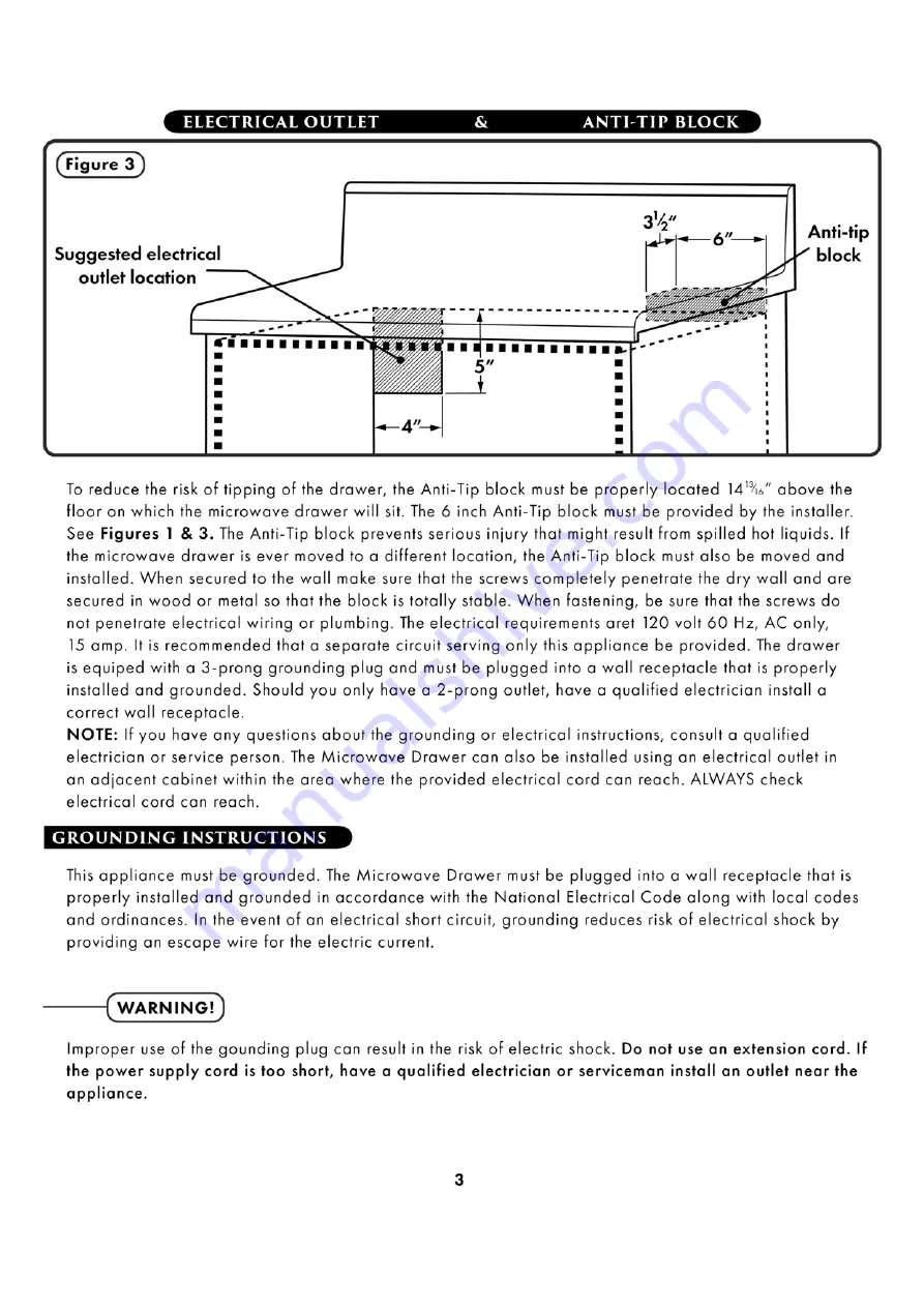 Zline EM034DW1 Installation Manual And User'S Manual Download Page 18