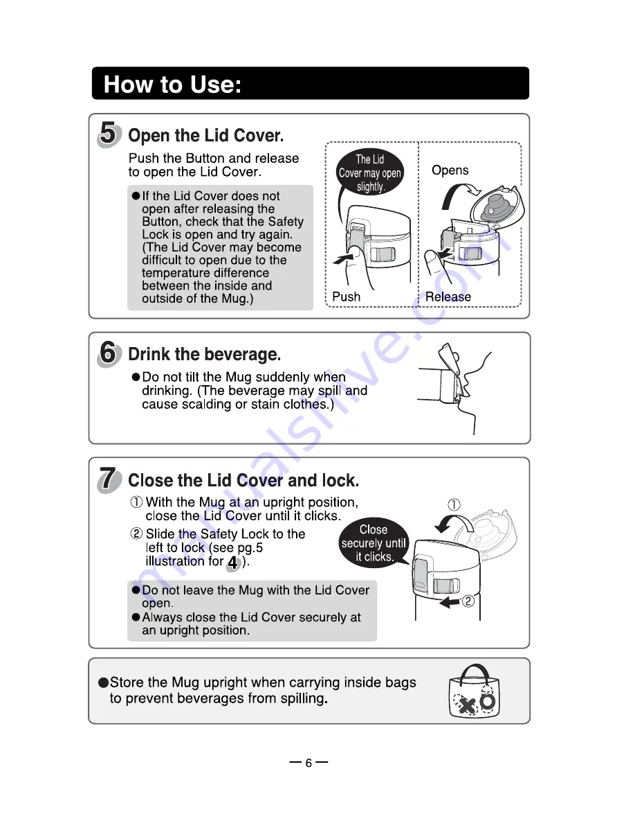 Zojirushi SM-KHE Instruction Manual Download Page 6