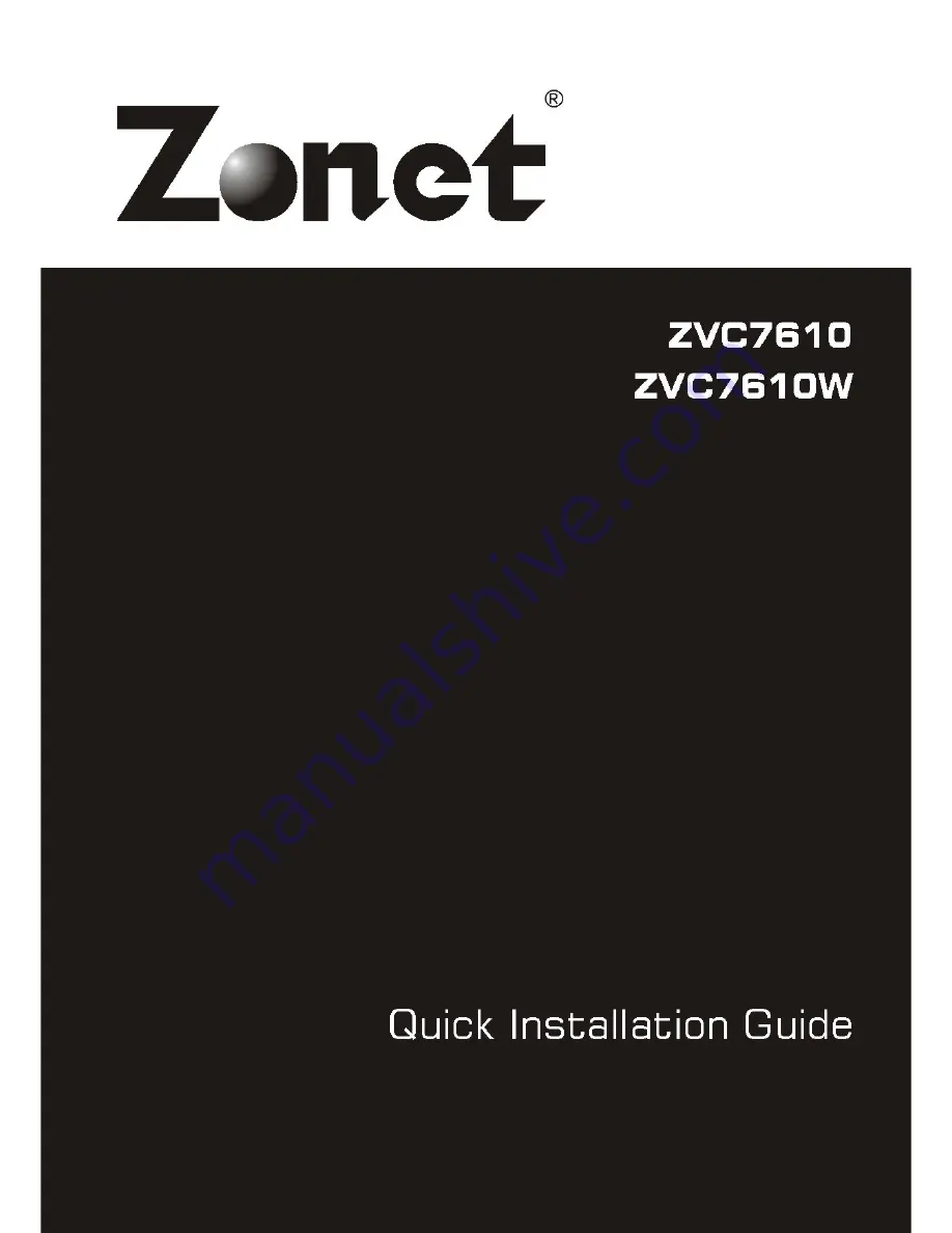 Zonet ZVC7610 Скачать руководство пользователя страница 1